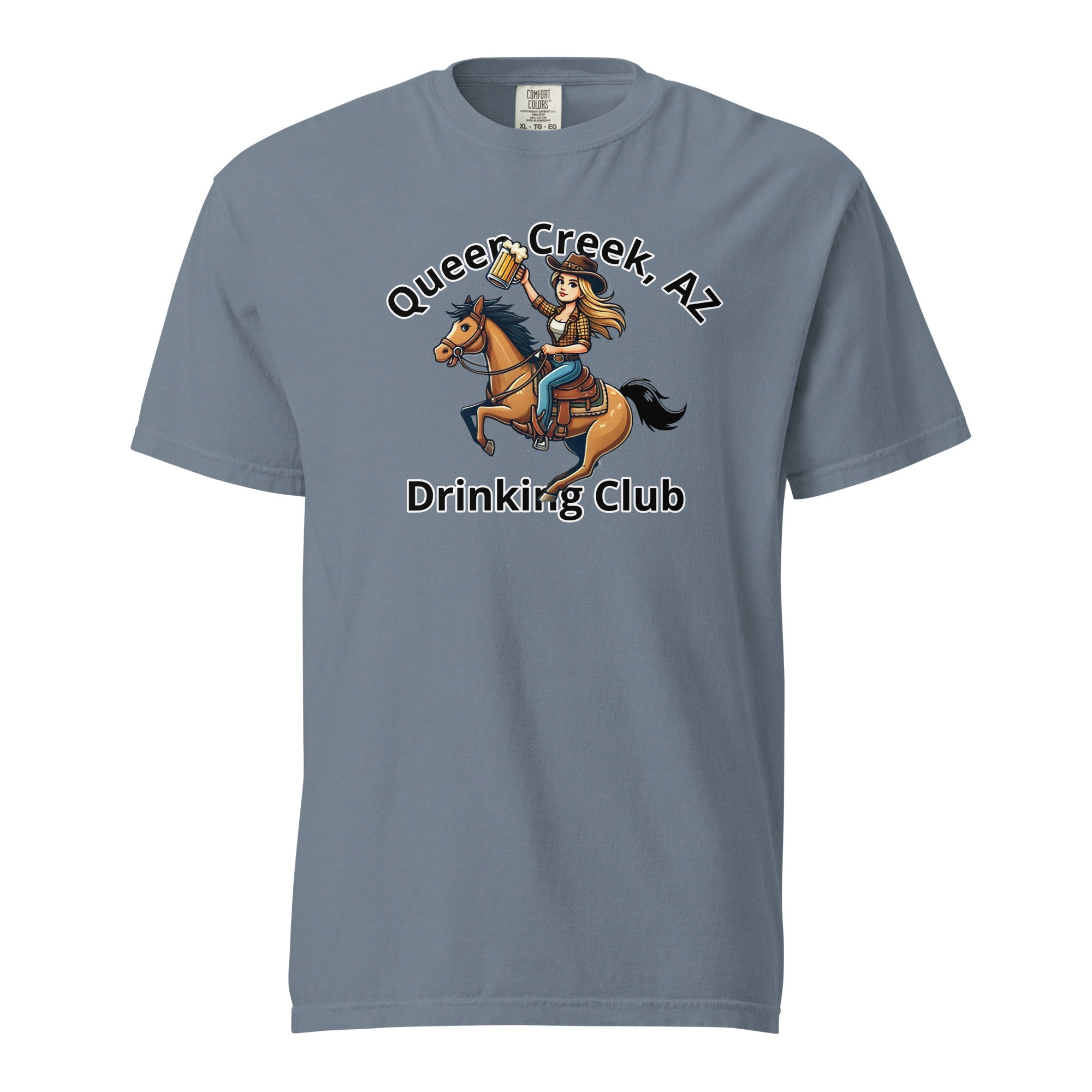 Queen Creek, AZ Cowgirl Drinking Club Unisex Heavyweight T-shirt