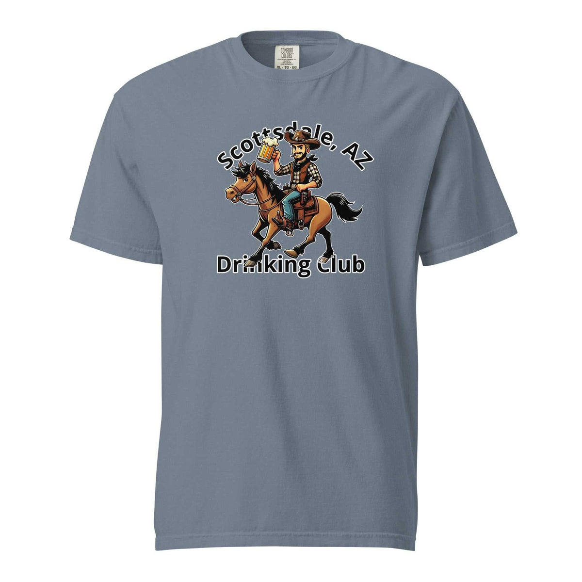 Scottsdale Cowboy Horse Beer heavyweight unisex t-shirt with cowboy and horse design