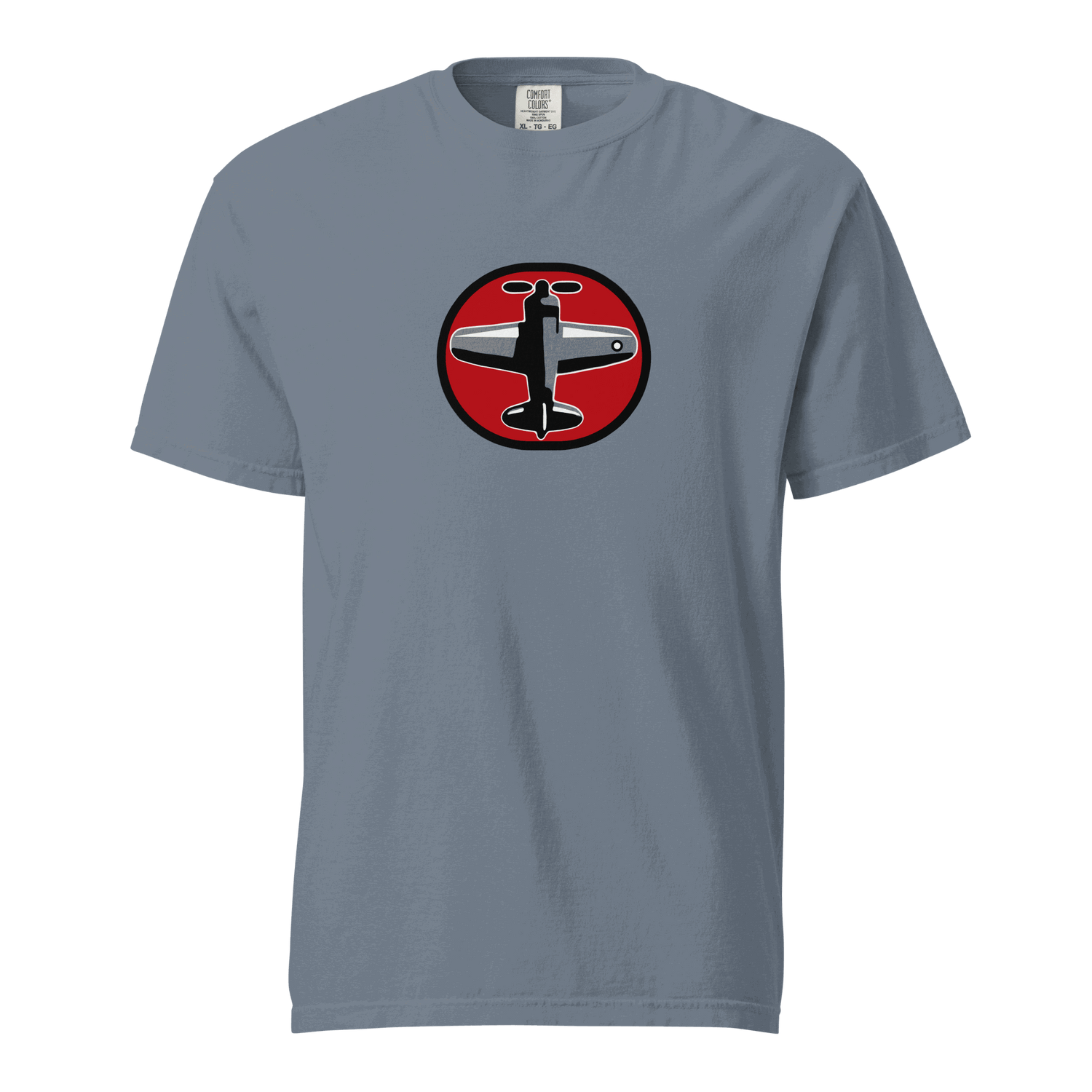 Prop 1 Unisex garment-dyed heavyweight t-shirt with airplane graphic, 100% ring-spun cotton, relaxed fit and durable stitching