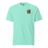 Unisex beach cruisin t-shirt in mint green with a vibrant beach graphic design on the front.
