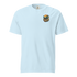 Unisex beach cruisin t-shirt in light blue with colorful beach-themed graphic.