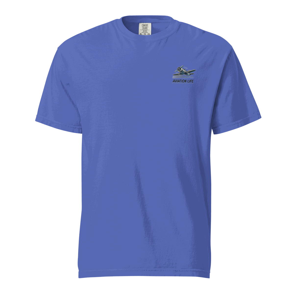 Unisex garment-dyed tee featuring female wings helmet design on soft, breathable 100% ring-spun cotton fabric