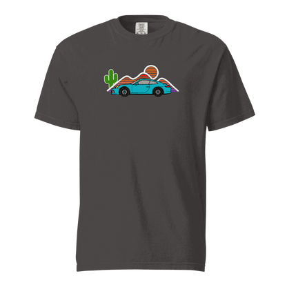 Sports car sunset t-shirt Retro Sunset Sports Car Graphic Tee for Car Lovers, Vintage Muscle Car Sunset Shirt