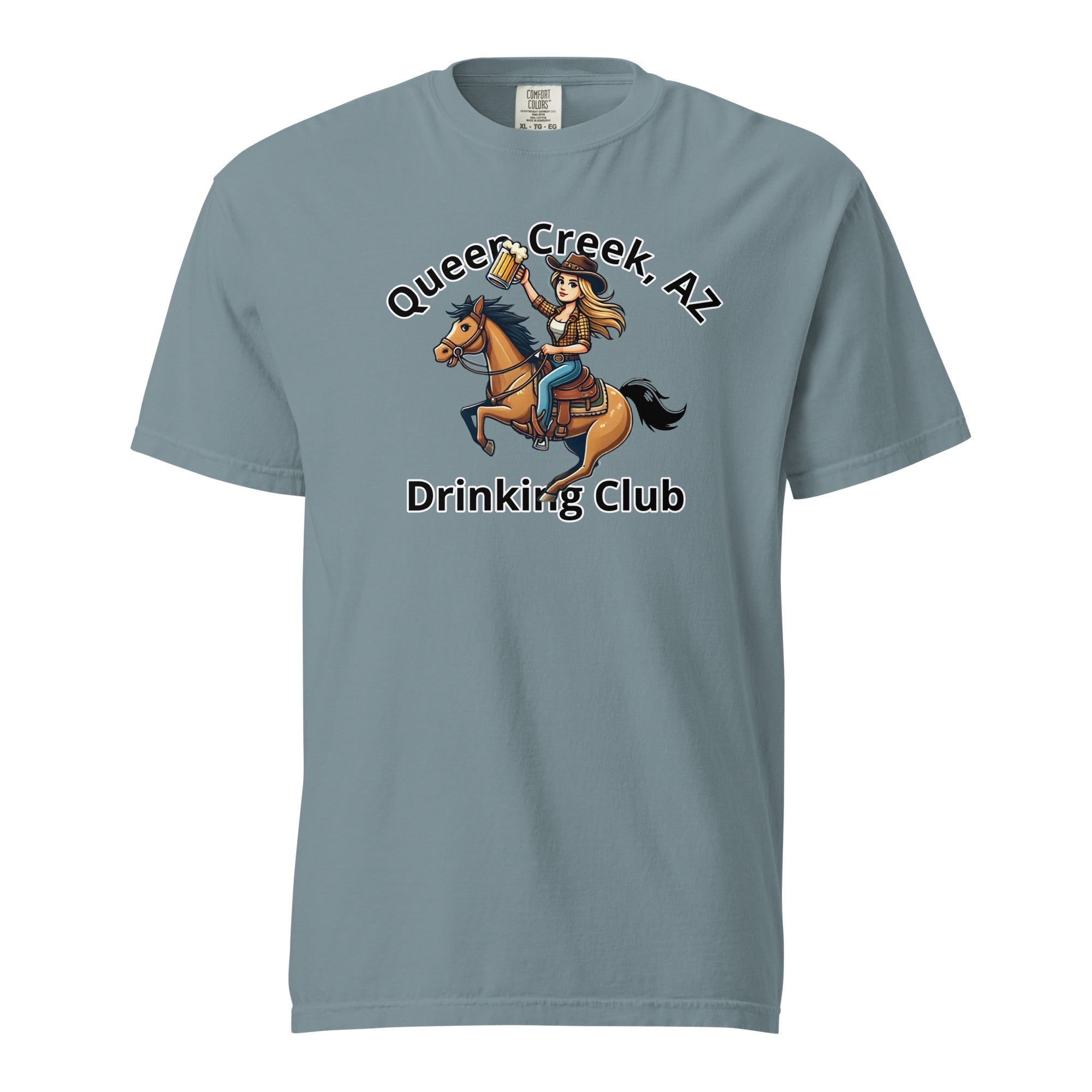 Queen Creek, AZ Cowgirl Drinking Club Unisex Heavyweight T-shirt