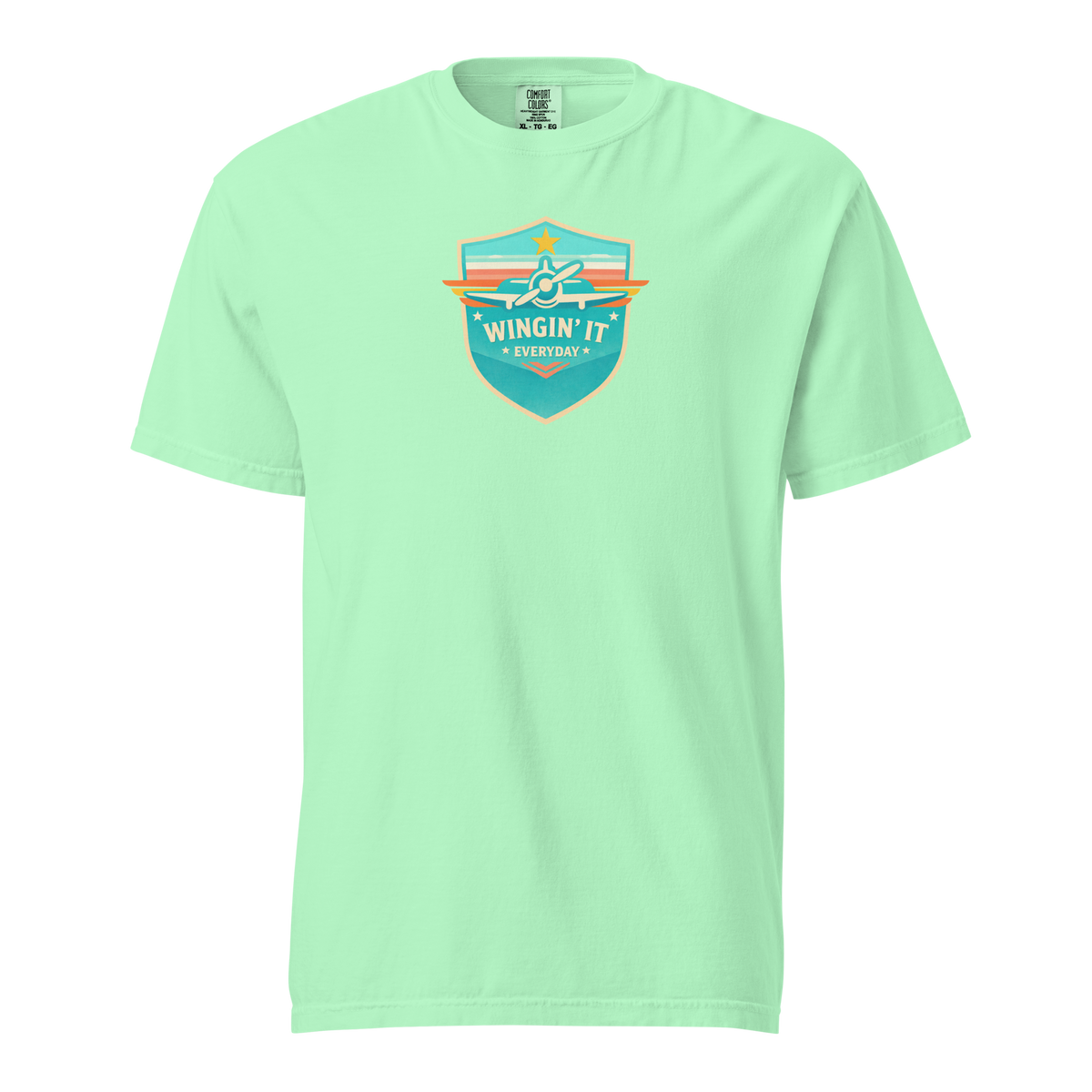 Wingin' it Everyday Funny t-shirt in soft heavyweight cotton with relaxed fit and durable stitching