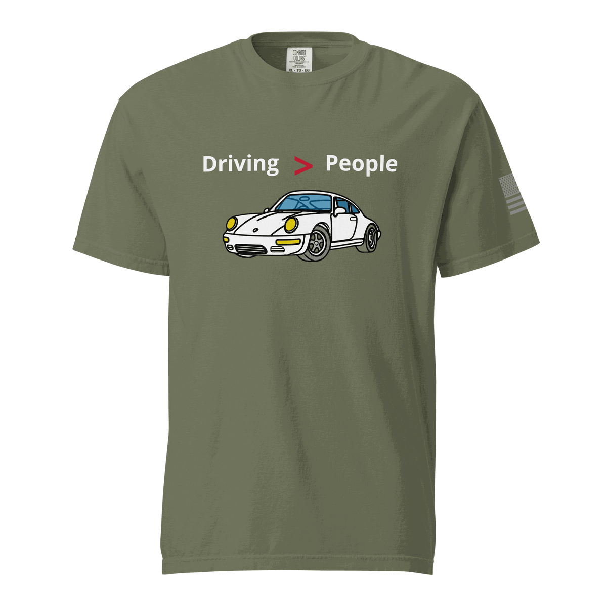 Black unisex Driving Is Better Than People T-Shirt with white text for car enthusiasts