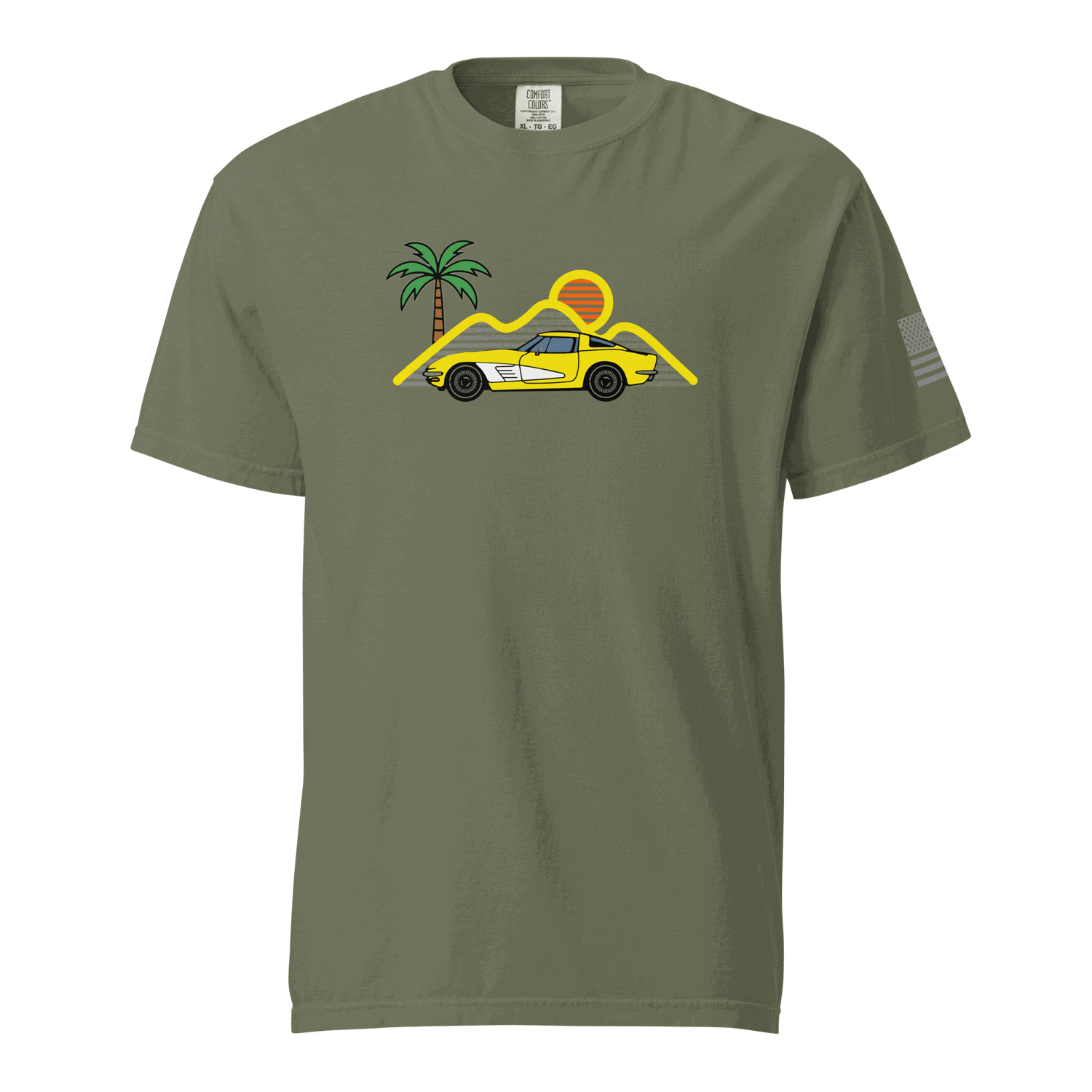 Retro classic Corvette t-shirt green side
