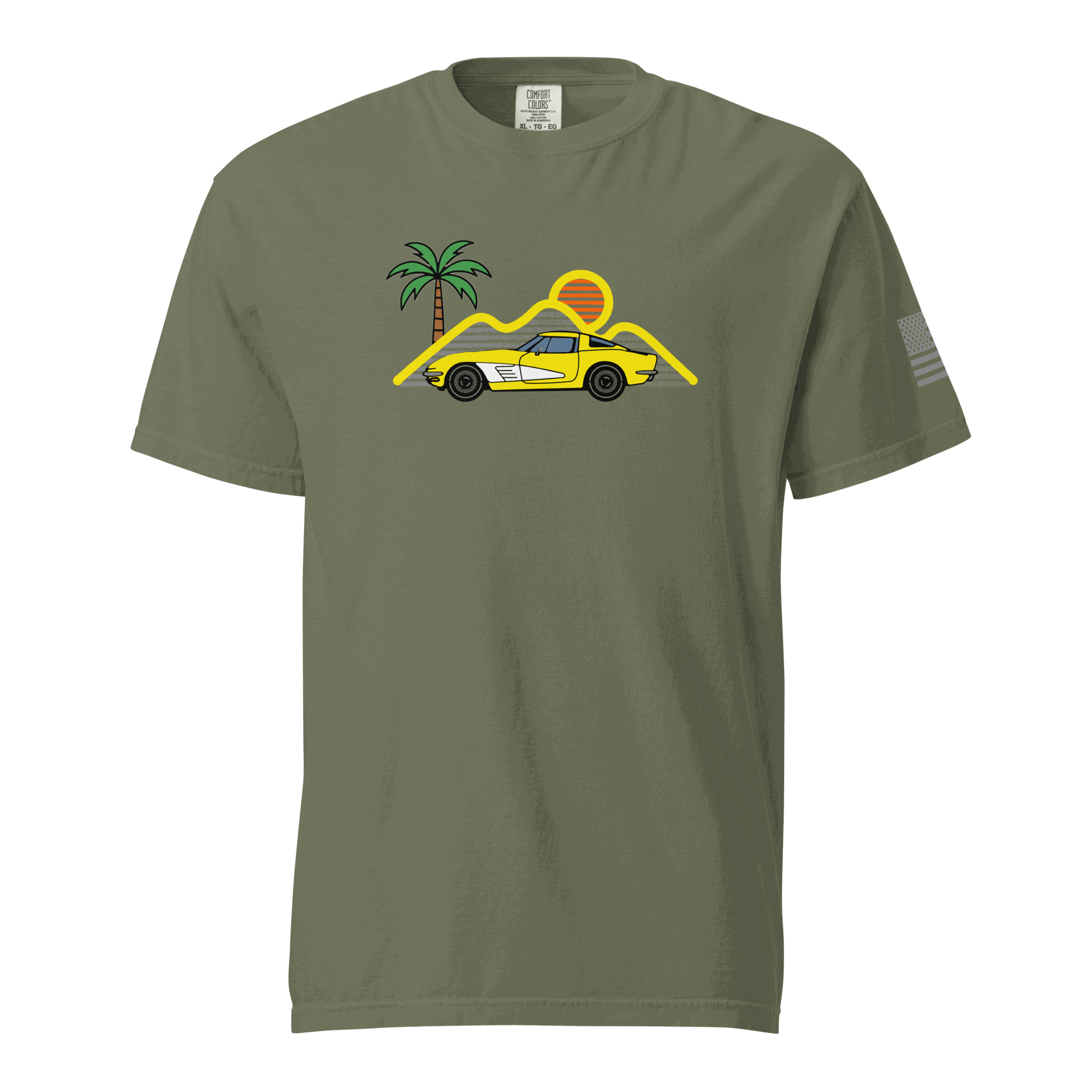Retro classic Corvette t-shirt green side