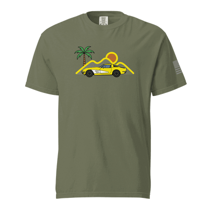 Retro classic Corvette t-shirt green side