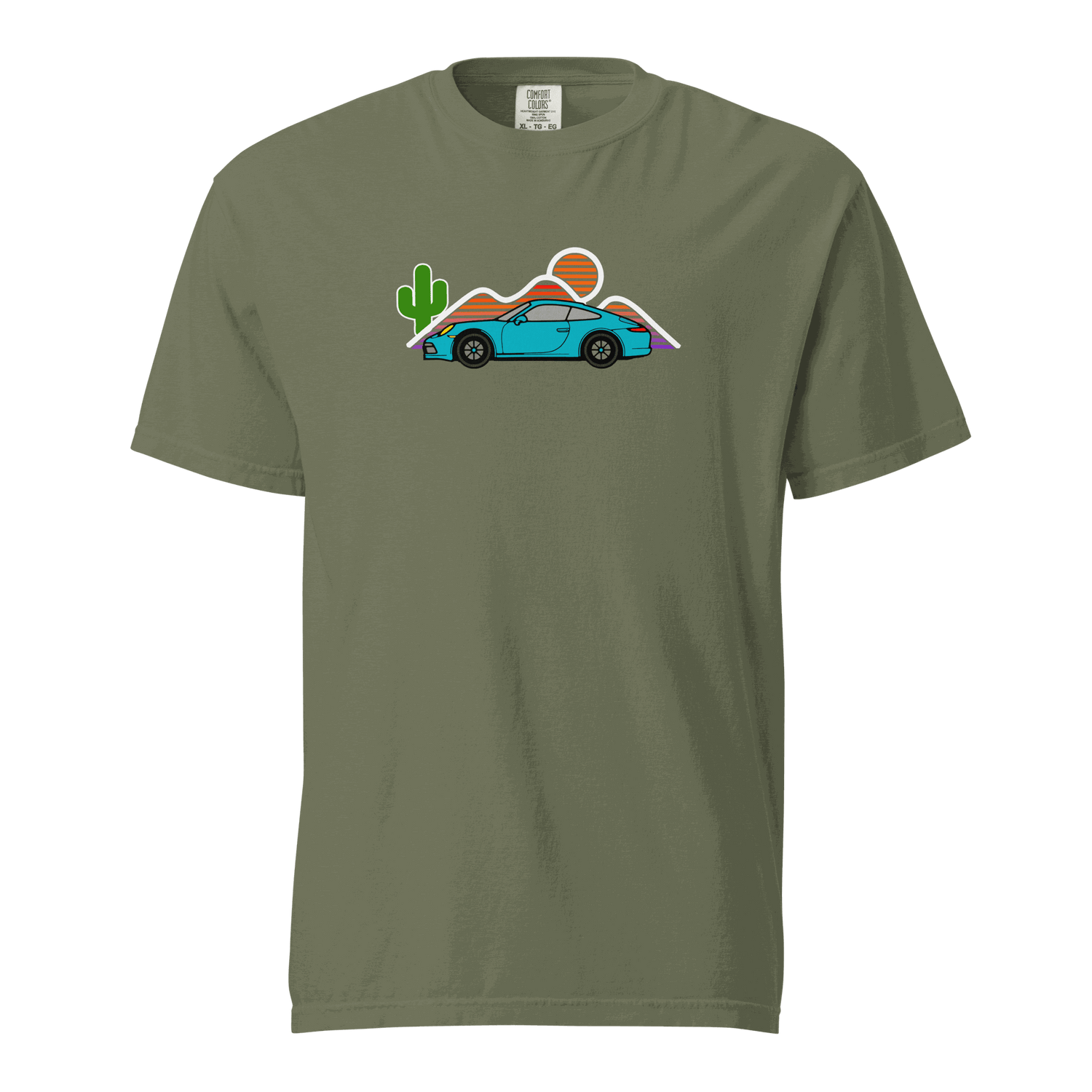 Sports car sunset t-shirt Retro Sunset Sports Car Graphic Tee for Car Lovers, Vintage Muscle Car Sunset Shirt