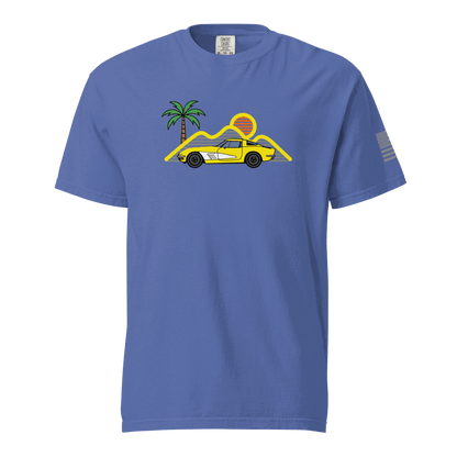 Retro classic Corvette t-shirt blue
