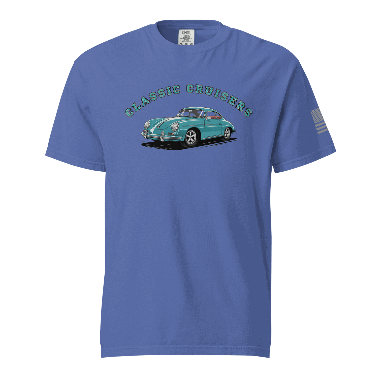 vintage sports car graphic on soft cotton t-shirt