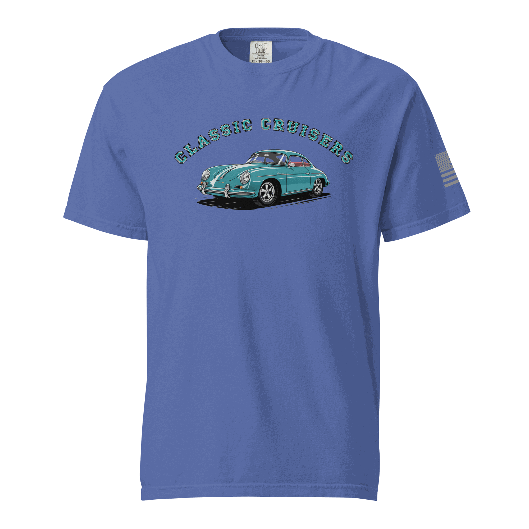 vintage sports car graphic on soft cotton t-shirt