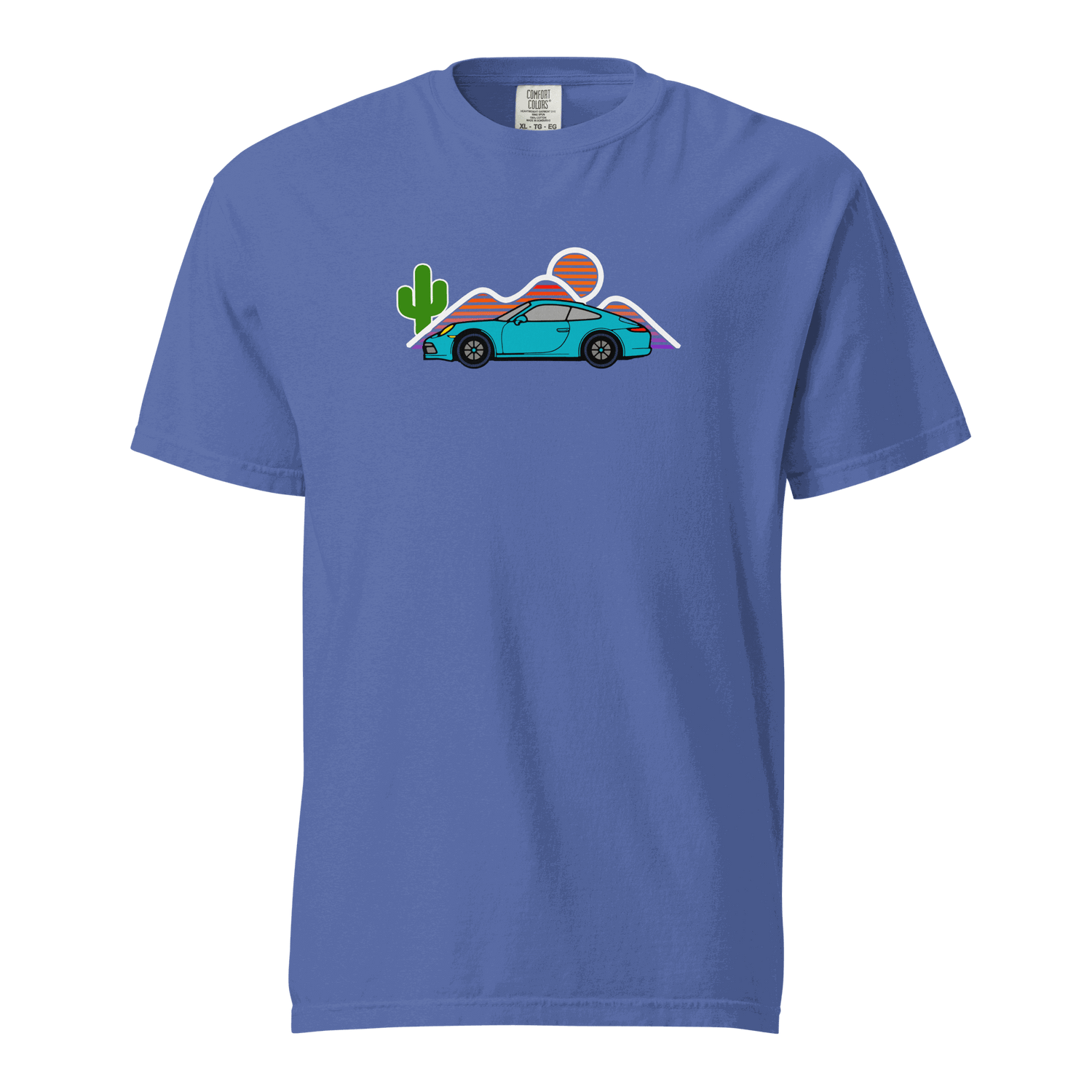 Sports car sunset t-shirt Retro Sunset Sports Car Graphic Tee for Car Lovers, Vintage Muscle Car Sunset Shirt