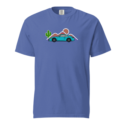 Sports car sunset t-shirt Retro Sunset Sports Car Graphic Tee for Car Lovers, Vintage Muscle Car Sunset Shirt