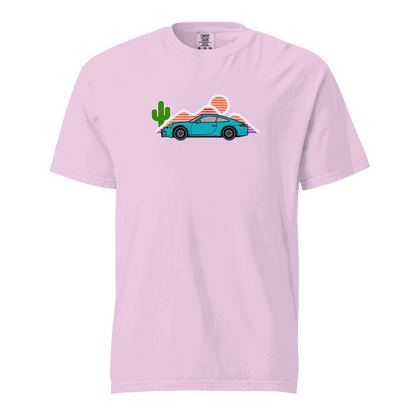 Sports car sunset t-shirt Retro Sunset Sports Car Graphic Tee for Car Lovers, Vintage Muscle Car Sunset Shirt