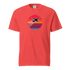 Sunset Flight unisex heavyweight garment-dyed t-shirt with airplane graphic on sunset background in red cotton fabric