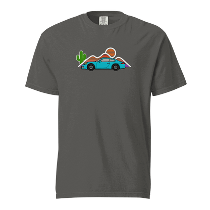 Sports car sunset t-shirt Retro Sunset Sports Car Graphic Tee for Car Lovers, Vintage Muscle Car Sunset Shirt