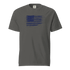 Unisex distressed USA flag gray heavyweight cotton t-shirt
