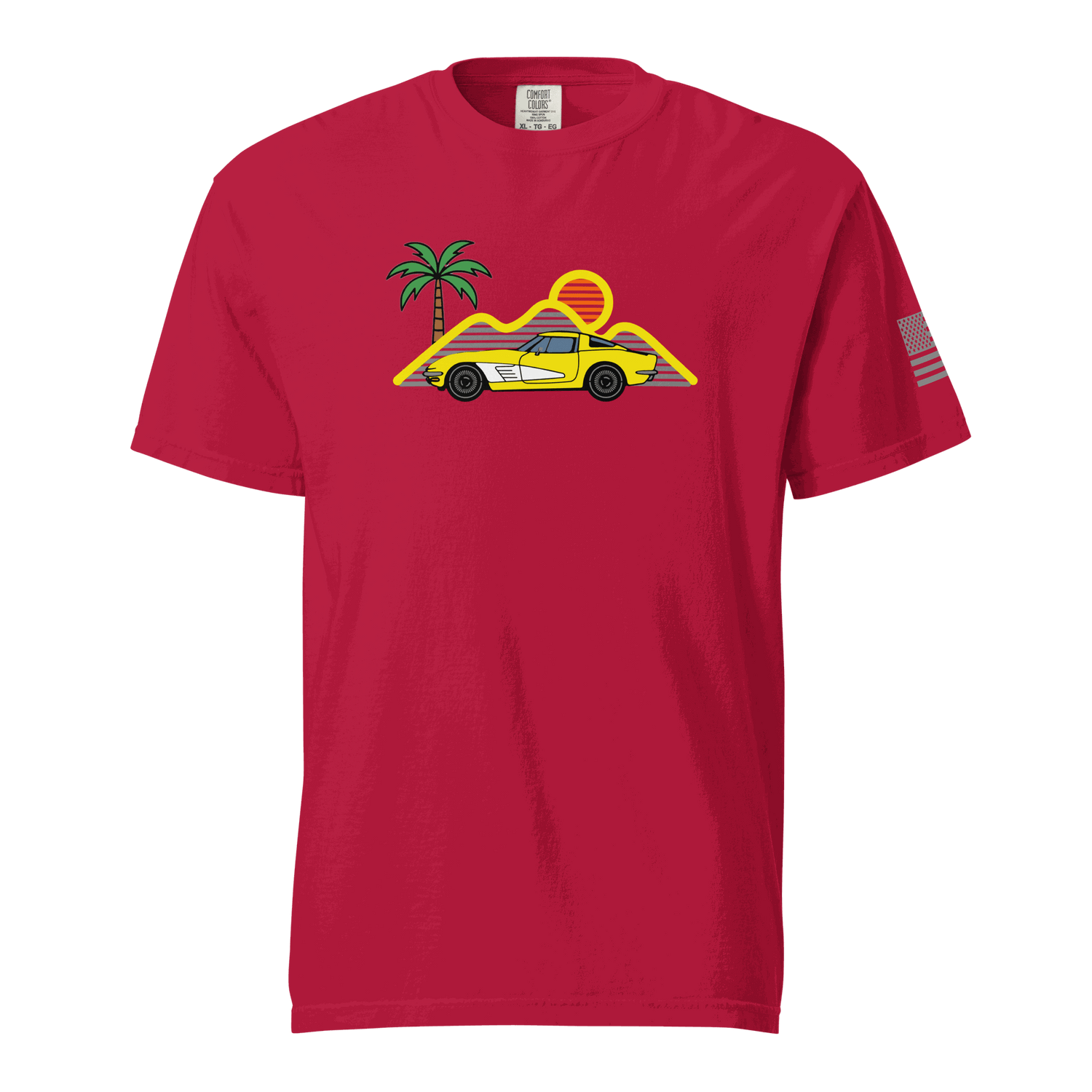 Retro classic Corvette t-shirt red 