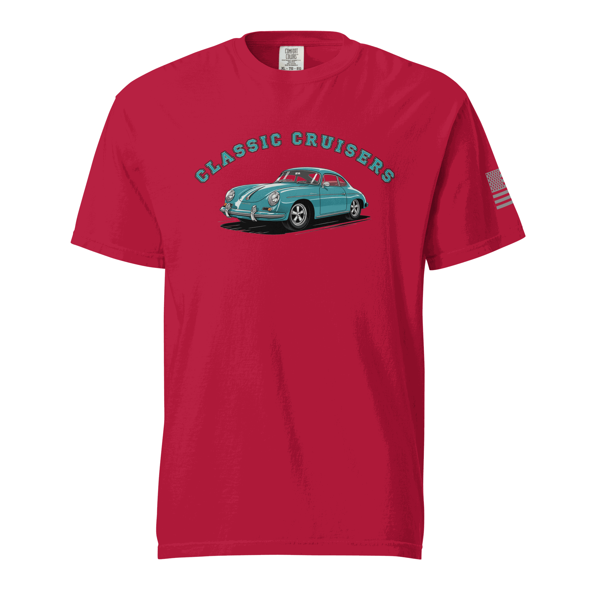 Vintage sports car graphic printed on soft, breathable 100% cotton vintage sports car t-shirt