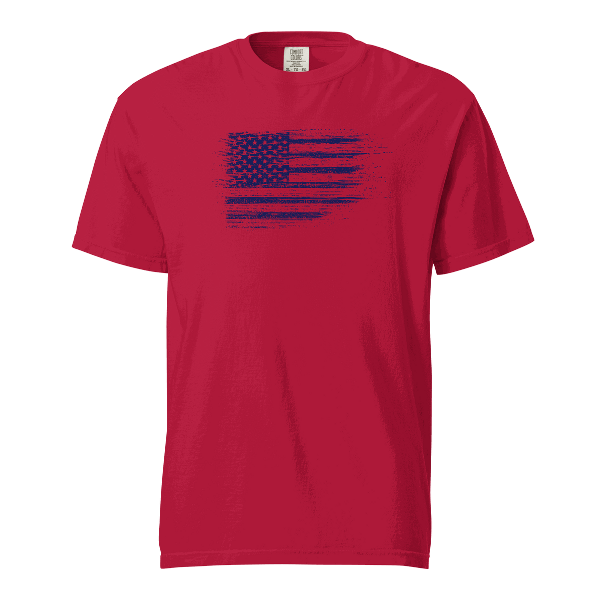 Distressed USA Flag unisex garment-dyed heavyweight cotton t-shirt with relaxed fit