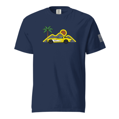 Retro classic Corvette t-shirt blue