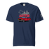 Austin Texas T shirt with vintage red truck and Austin skyline graphic, navy blue cotton tee