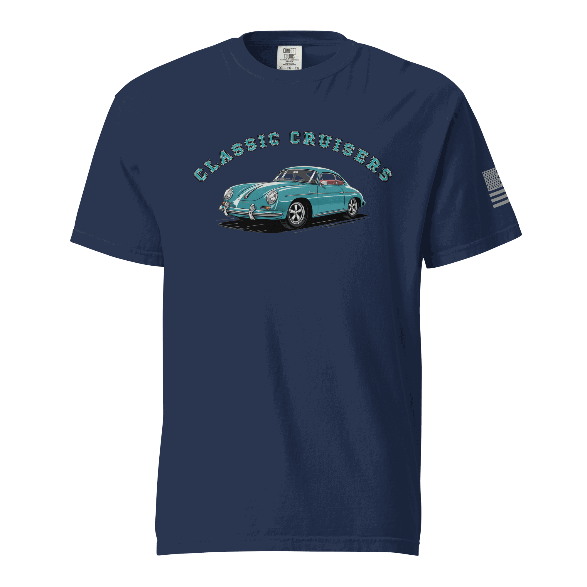 Vintage sports car printed t-shirt made of 100% ring-spun cotton with relaxed fit and durable stitching