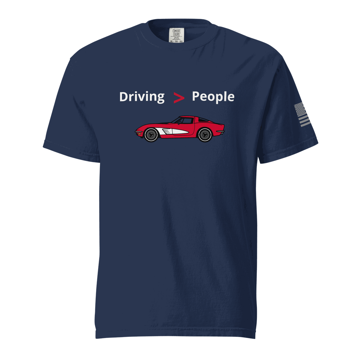 Funny car lover t-shirt with "Driving Is Better Than People" slogan, relaxed fit, durable cotton fabric, ideal gift for car enthusiasts
