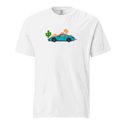 Sports car sunset t-shirt Retro Sunset Sports Car Graphic Tee for Car Lovers, Vintage Muscle Car Sunset Shirt