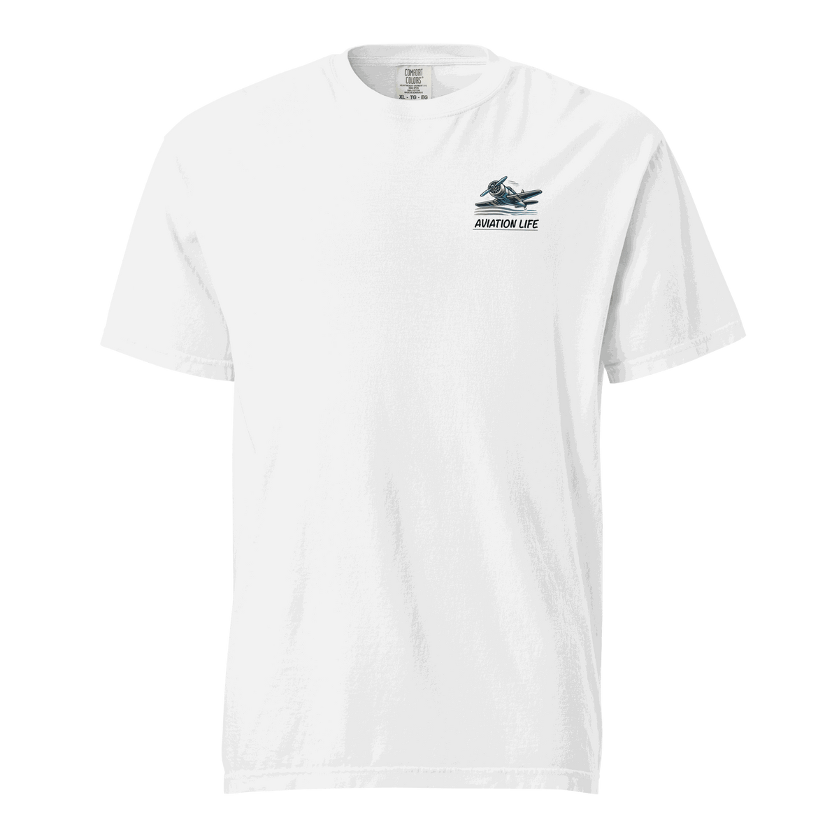 Blue and orange Flight Airplane T-Shirt with flight helmet design on soft cotton fabric