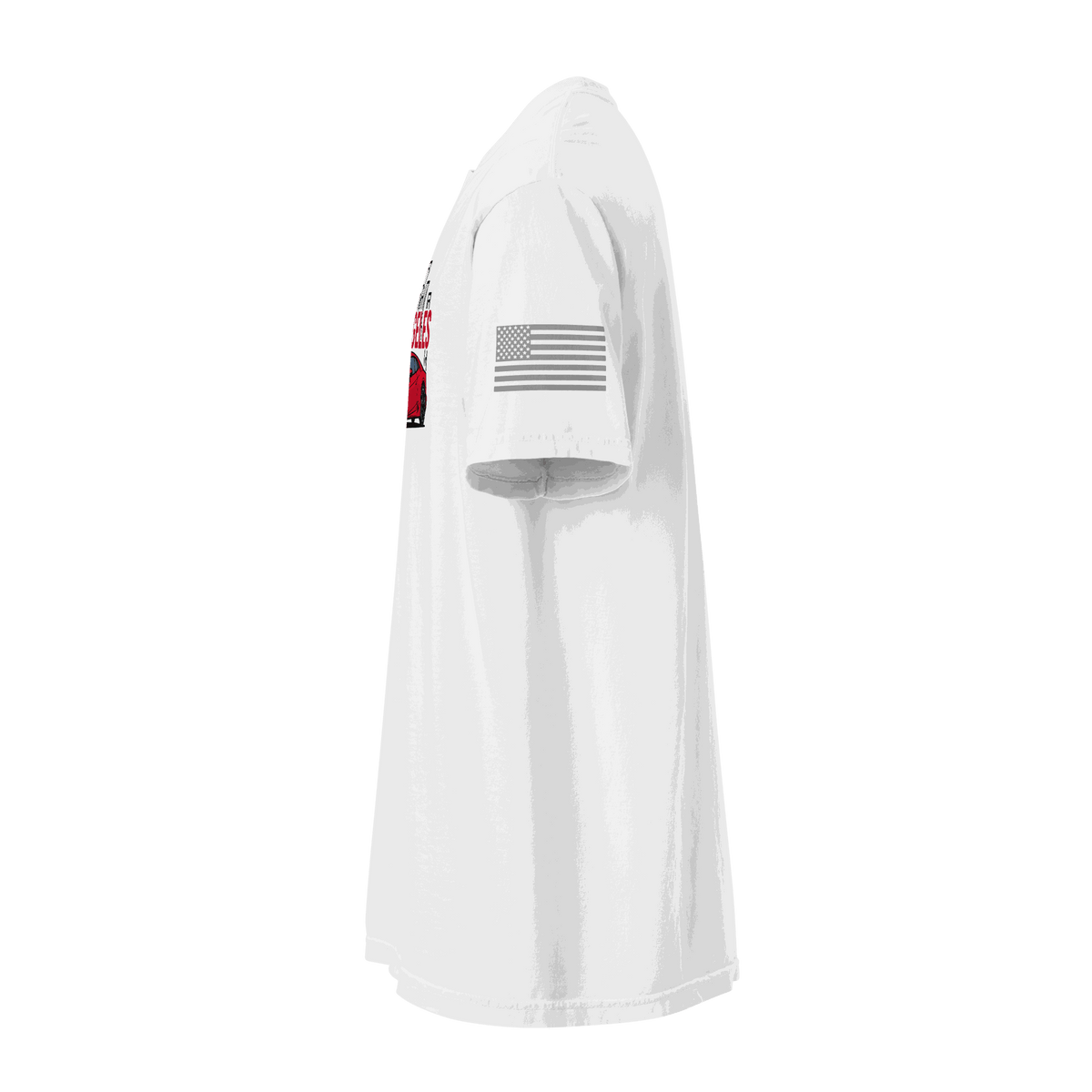 Los Angeles Tee Los Angeles supercar tee featuring a side view of a white shirt with a red graphic and American flag detail.