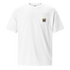 Summer Corvette pocket t-shirt featuring a colorful pocket design on a white background.