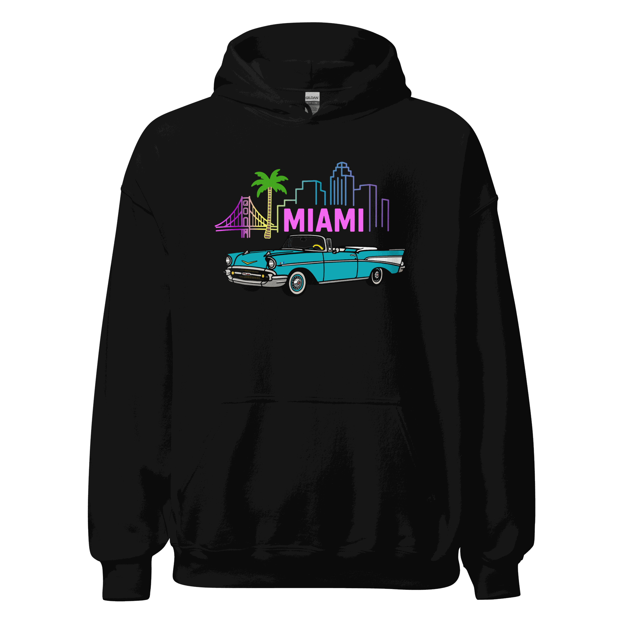 Unisex Miami Hoodie - Soft Cotton Pullover Comfortable &amp; Stylish