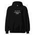 Black Co-Pilot Unisex Hoodie with airplane graphic and front kangaroo pocket, adjustable drawstring hood, comfortable and durable design