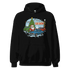 Black Car Show Christmas Hoodie with Santa, classic cars, and decorated Christmas tree design