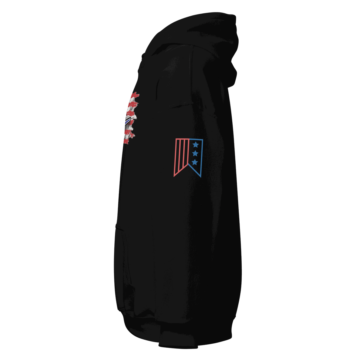 F4U Flag Unisex Hoodie with double-lined hood and front pouch pocket