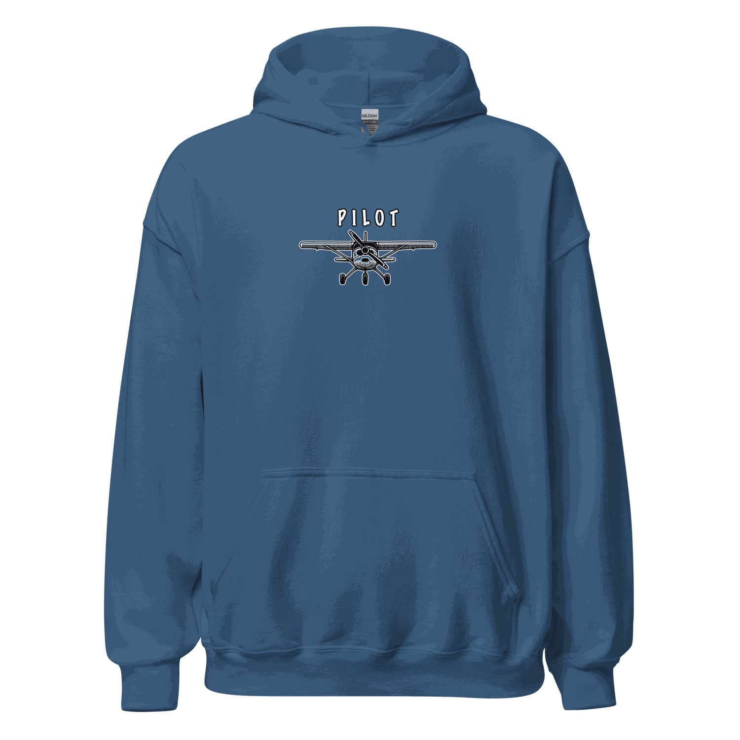Blue Aviation Pilot Unisex Hoodie with airplane graphic and pilot text