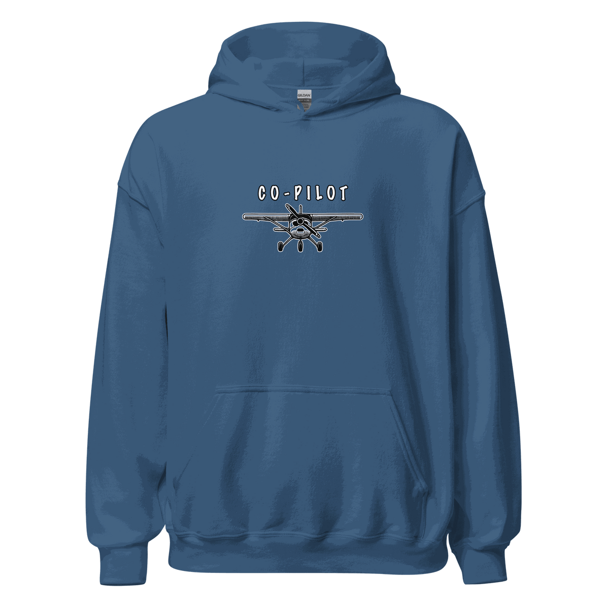 Co-Pilot Unisex Hoodie black stylish travel hoodie with adjustable hood and kangaroo pocket