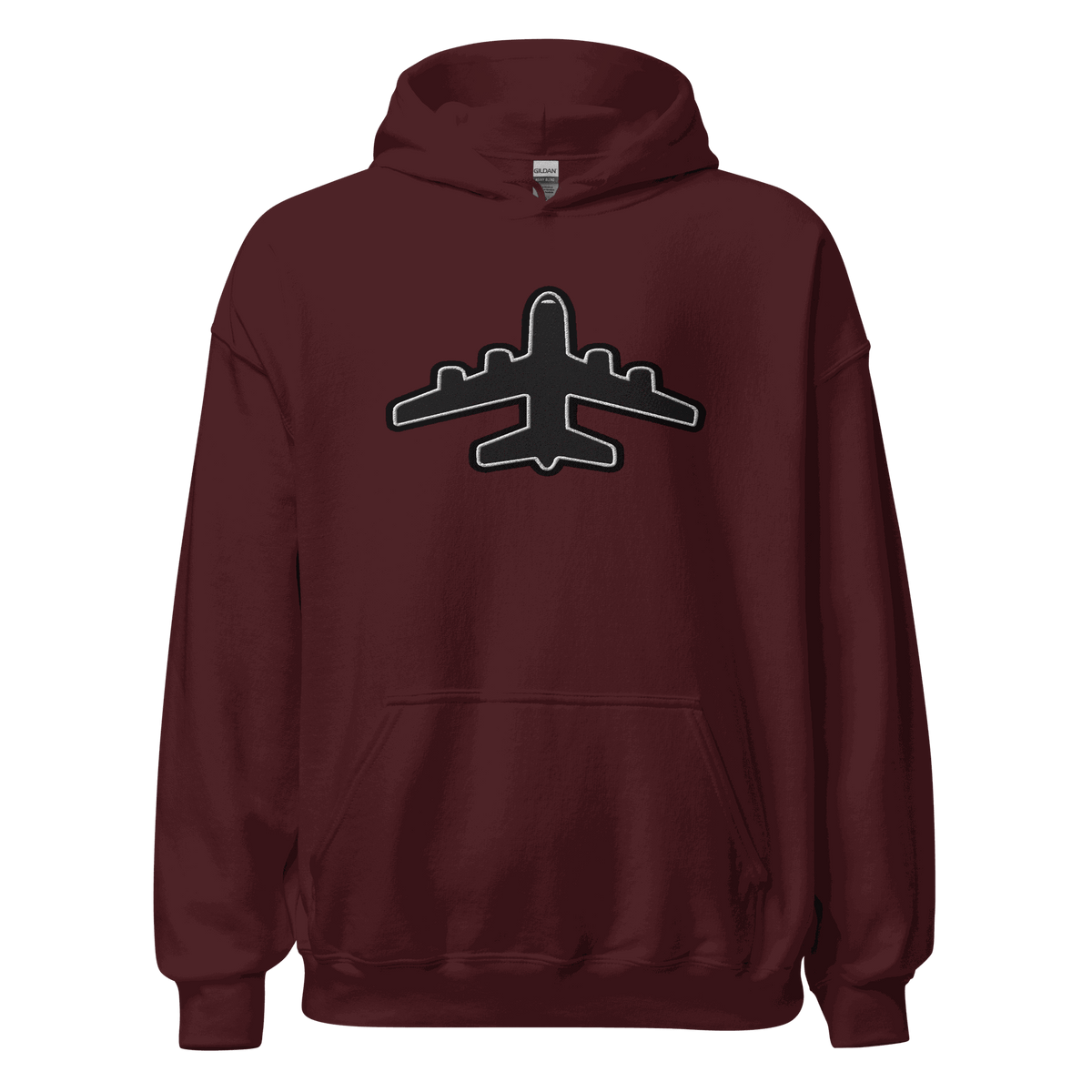 Jumbo Jet pilot hoodie soft cozy cotton polyester blend with double-lined hood and front pouch pocket