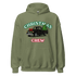 Olive green matching Christmas family hoodie set with vintage truck, Christmas tree, and "Christmas Crew" text festive holiday sweatshirt