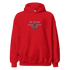 Co-Pilot Unisex Hoodie red with airplane graphic and kangaroo pocket