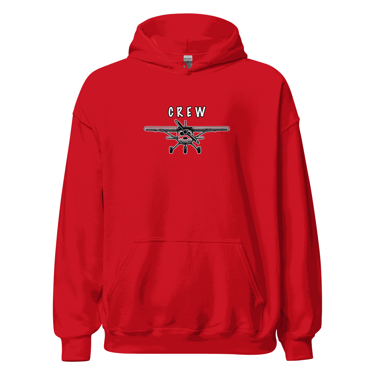 Crew unisex hoodie in soft cotton polyester blend with double-lined hood and front pouch pocket