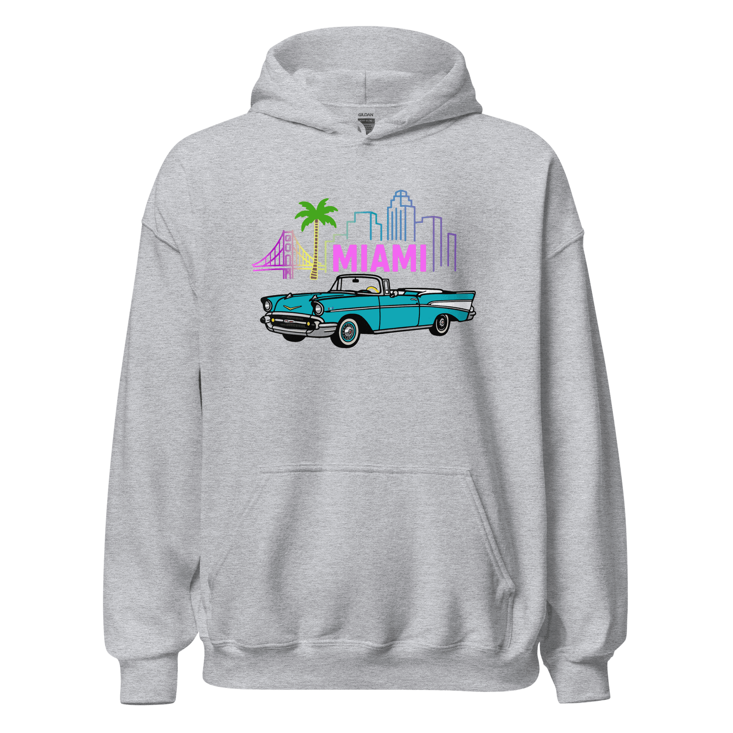 Unisex Miami Hoodie - Soft Cotton Pullover Comfortable &amp; Stylish