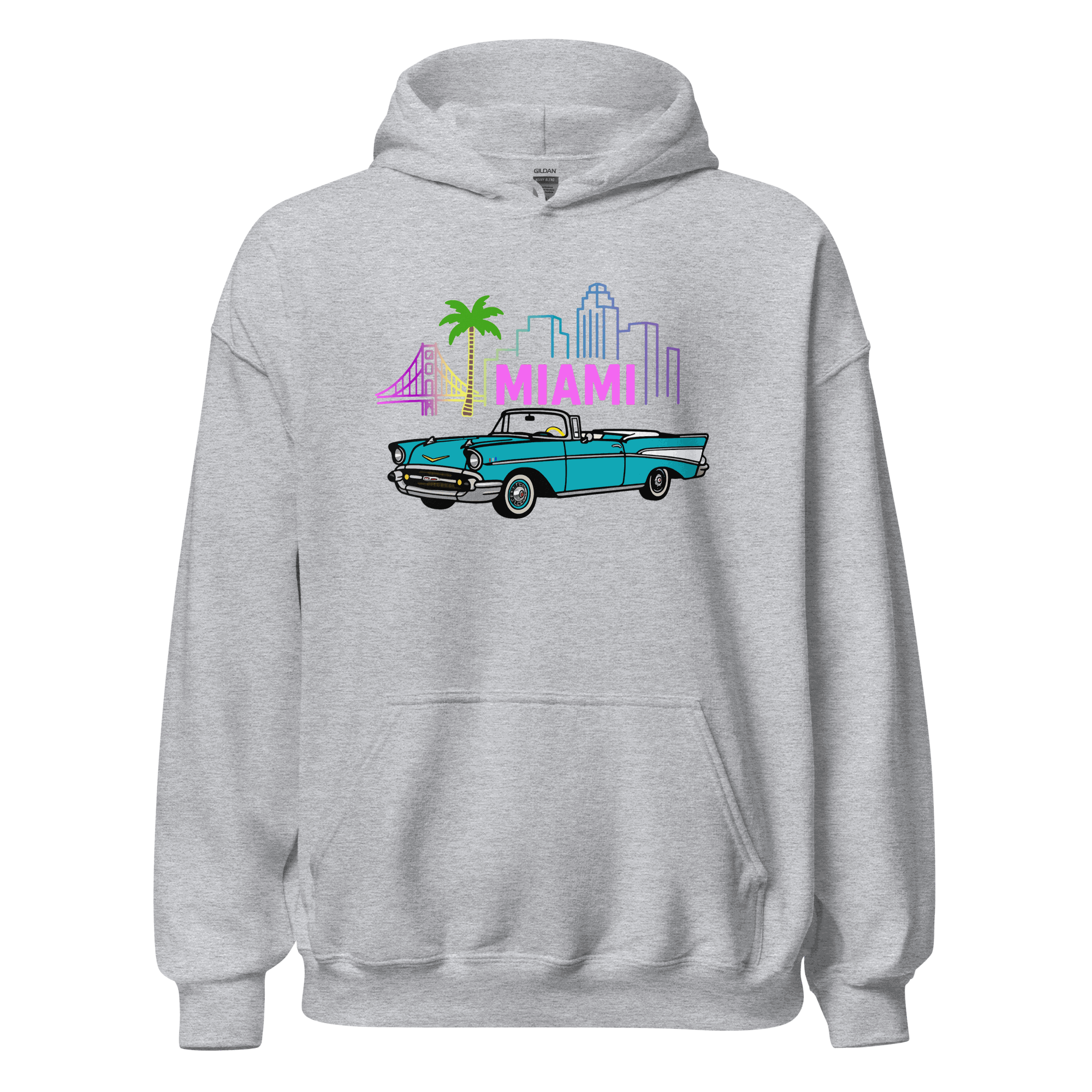 Unisex Miami Hoodie - Soft Cotton Pullover Comfortable &amp; Stylish