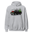 Christmas Classics Truck Hoodie with vintage truck and Christmas tree design on soft gray fabric