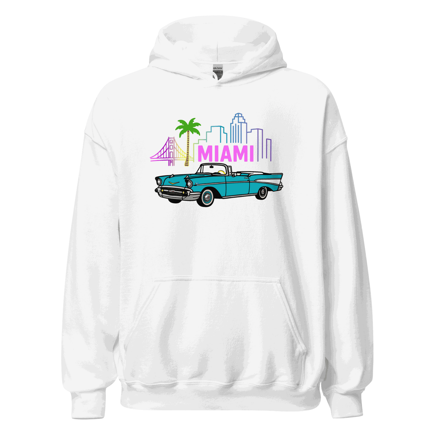 Unisex Miami Hoodie - Soft Cotton Pullover Comfortable &amp; Stylish