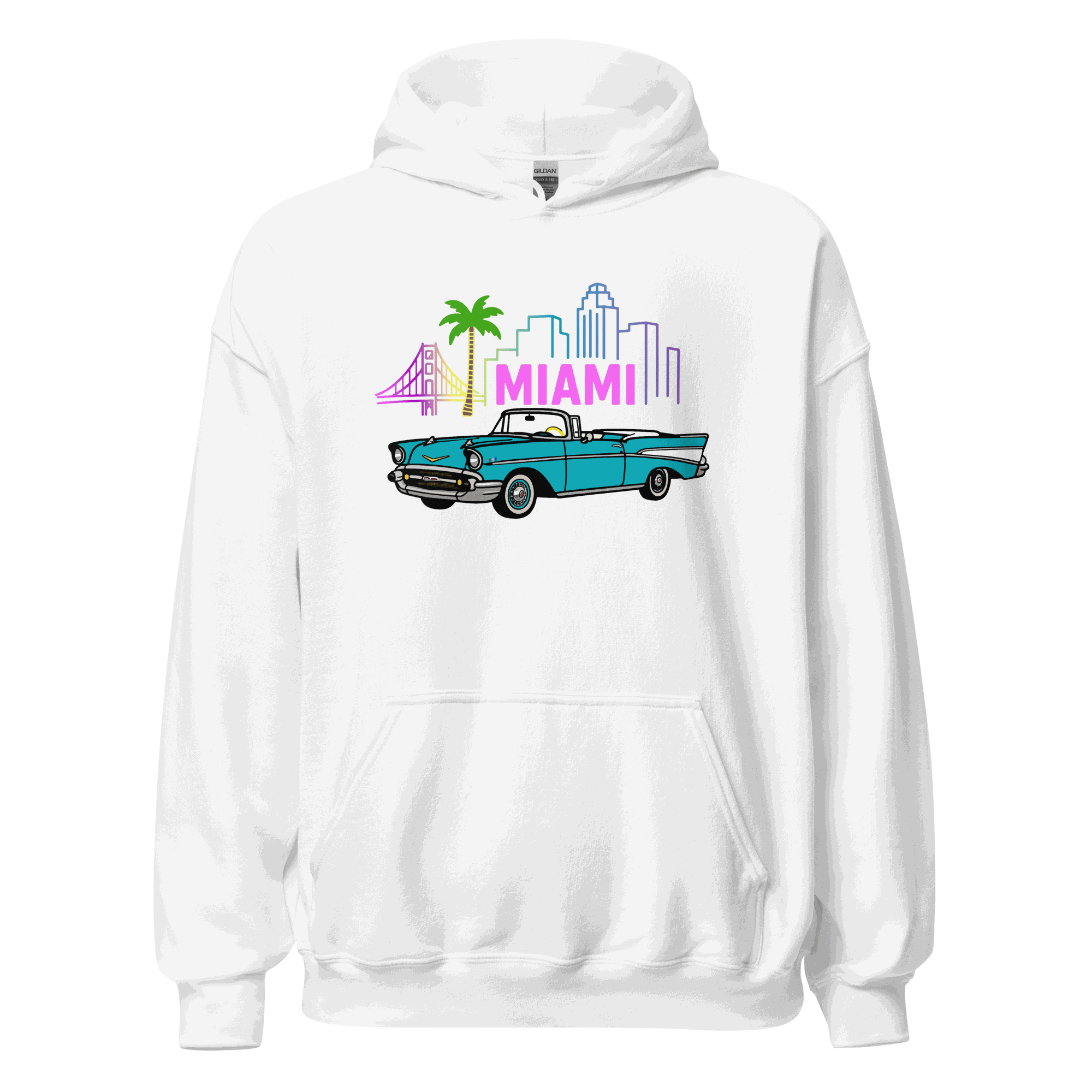 Unisex Miami Hoodie - Soft Cotton Pullover Comfortable &amp; Stylish