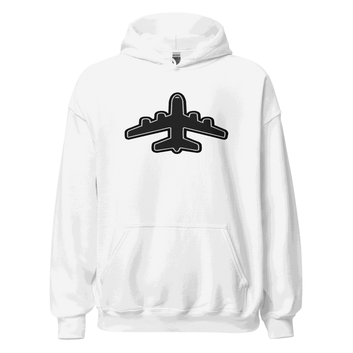 Jumbo Jet pilot hoodie soft cotton blend with double-lined hood and front pouch pocket